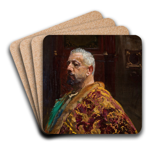Portrait of Erazm Barcz by Leon Wyczkowski Art Drink Coaster set