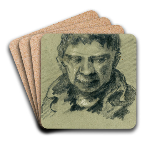 Type, man met snor by Pieter van Loon Art Drink Coaster set Type, man met snor by Pieter van Loon Art Drink Coaster set