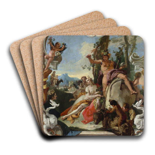 Bacchus and Ariadne by Giovanni Battista Tiepolo Art Drink Coaster set