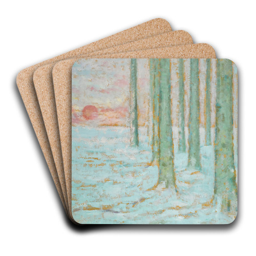 Hiver Dans La Foret by William Degouve de Nuncques Art Drink Coaster set