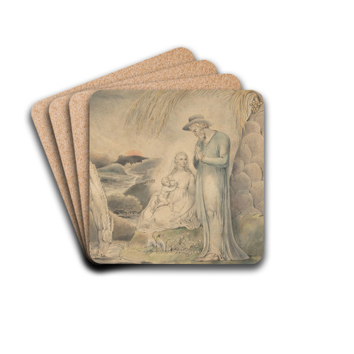 The Rest on the Flight into Egypt (The Repose of the Holy Family in Egypt) by William Blake Drink Coasters - set of 4