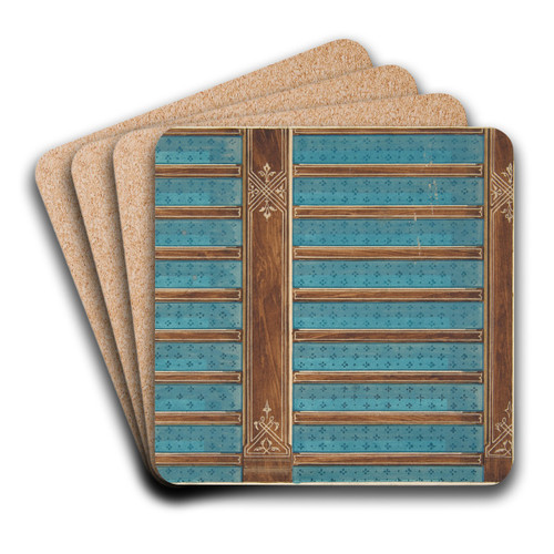 Design for the decoration of a beamed ceiling by Jules-Edmond-Charles Lachaise Art Drink Coaster set