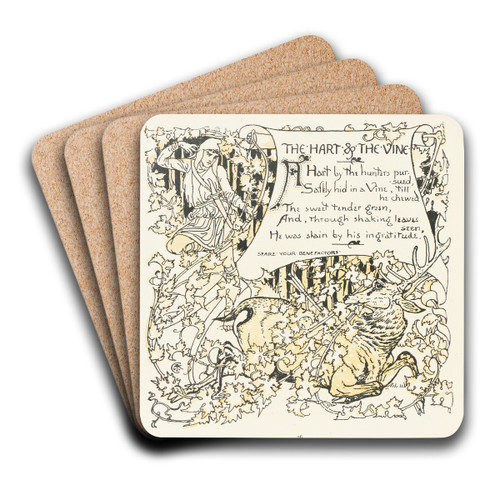 The Hart and the Vine by Walter Crane Art Drink Coaster set