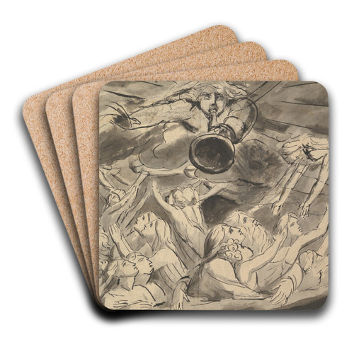 The Last Trumpet by William Blake Art Drink Coaster set