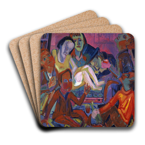 Party in the Studio by Hermann Scherer Art Drink Coaster set