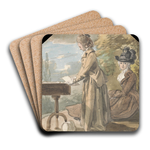 Lady Francis Scott and Lady Elliot by Paul Sandby Art Drink Coaster set