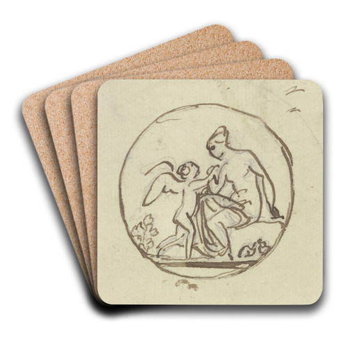 Venus and Cupid by Bertel Thorvaldsen Art Drink Coaster set
