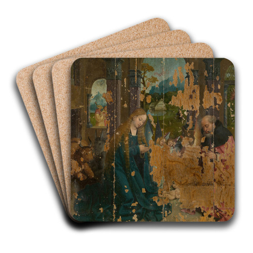 The Nativity by Bernard van Orley Art Drink Coaster set