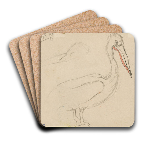 Een pelikaan by Theo van Hoytema Art Drink Coaster set