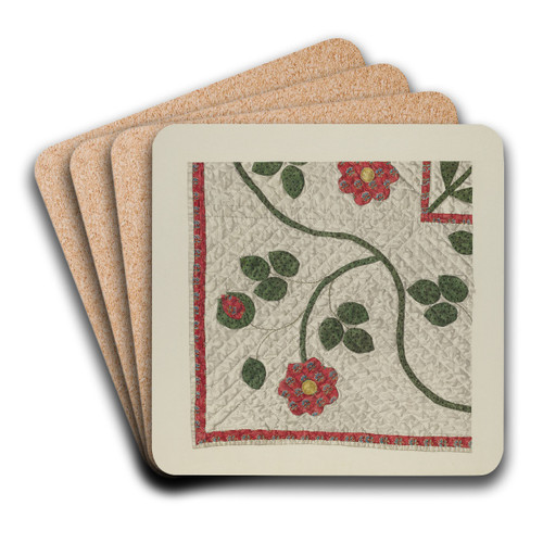 Quilt - Tulip Pattern by Alice Cosgrove Art Drink Coaster set Quilt - Tulip Pattern by Alice Cosgrove Art Drink Coaster set