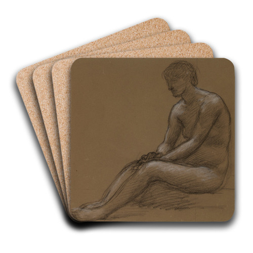 Femme nue assise by Pierre Puvis de Chavannes Art Drink Coaster set Femme nue assise by Pierre Puvis de Chavannes Art Drink Coaster set