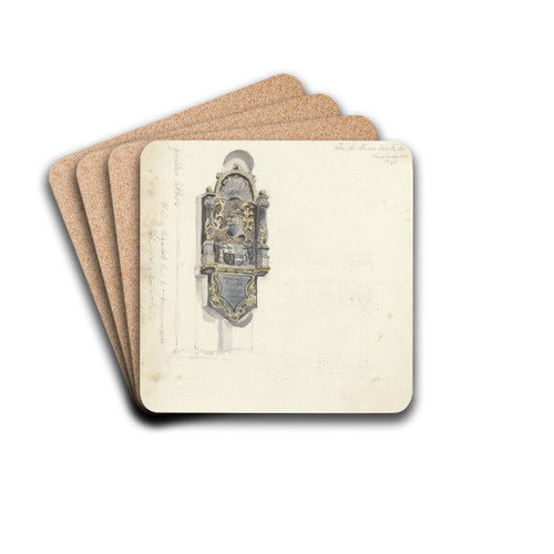 Gedenkteken van Willem Eygaert in de Nieuwe Kerk te Amsterdam by Johan Adolph Rust Drink Coasters - set of 4 Gedenkteken van Willem Eygaert in de Nieuwe Kerk te Amsterdam by Johan Adolph Rust Drink Coasters - set of 4