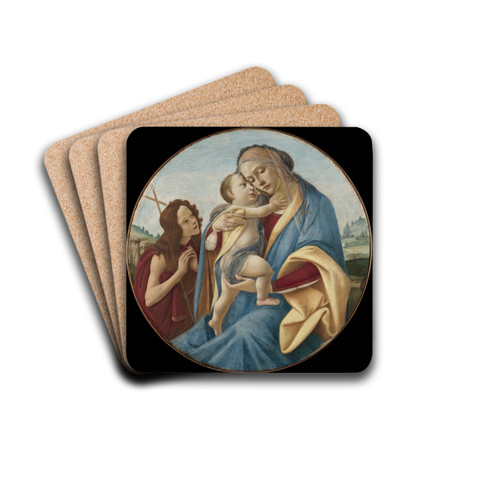 Virgin and Child with the Young Saint John the Baptist by Sandro Botticelli Drink Coasters - set of 4
