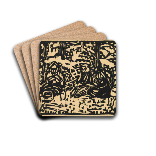 Drei Frauen am Waldesrand by Ernst Ludwig Kirchner Drink Coasters - set of 4