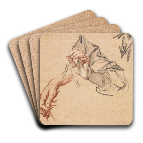 Study of Hands by Pierre Lenfant Art Drink Coaster set