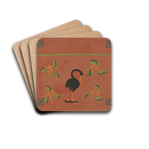Painted Chest by D.P. Jones Drink Coasters - set of 4 Painted Chest by D.P. Jones Drink Coasters - set of 4