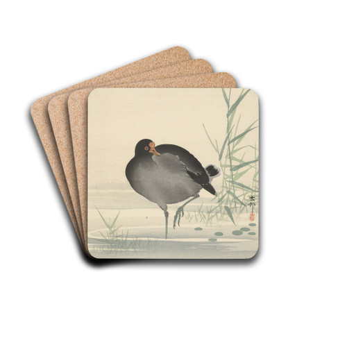 Moorhen by Ohara Koson Drink Coasters - set of 4
