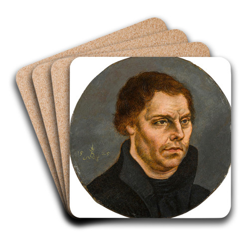 Portrait of Martin Luther (14831546) by Follower of Lucas Cranach the Elder Art Drink Coaster set Portrait of Martin Luther (14831546) by Follower of Lucas Cranach the Elder Art Drink Coaster set