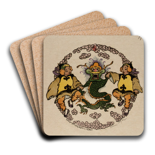 The Furious Dragon by Helen Hyde Art Drink Coaster set The Furious Dragon by Helen Hyde Art Drink Coaster set