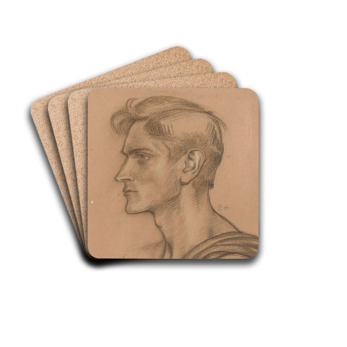 Mannenkop van opzij by Richard Nicolas Roland Holst Drink Coasters - set of 4