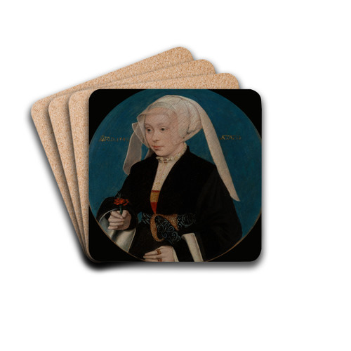 Portrait of aWoman by Barthel Bruyn the Elder Drink Coasters - set of 4