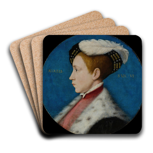 Edward VI (15371553), When Duke of Cornwall by Workshop of Hans Holbein the Younger Art Drink Coaster set