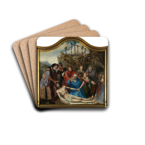 The Lamentation over the Dead Christ by Quentin Massys Drink Coasters - set of 4