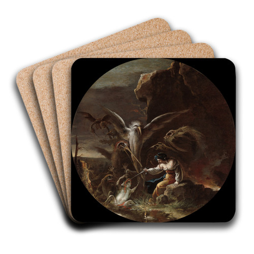 Scenes of Witchcraft, Morning by Salvator Rosa Art Drink Coaster set