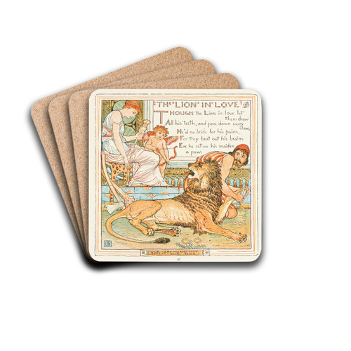 The Lion in love by Walter Crane Drink Coasters - set of 4