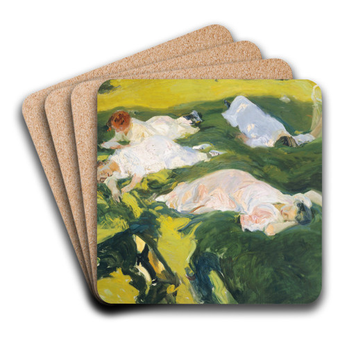 La Siesta by Joaqun Sorolla Art Drink Coaster set