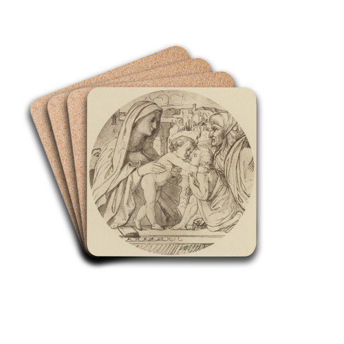 Madonna mit dem Kinde, der heil. Elisabeth und dem heil. Johannes by Eduard von Steinle Drink Coasters - set of 4