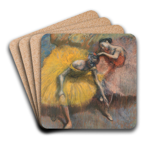 Deux Danseuses Jaunes Et Roses by Edgar Degas Art Drink Coaster set