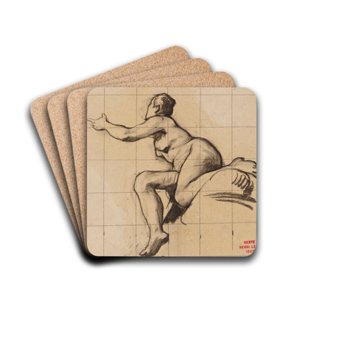 Etude de femme contorsionne by Henri Leopold Lvy Drink Coasters - set of 4