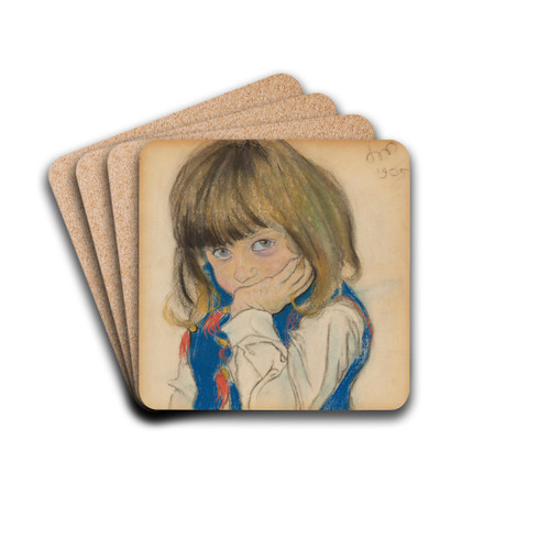 Portrait of a Boy by Stanisaw Wyspiaski Drink Coasters - set of 4