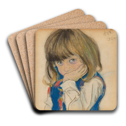 Portrait of a Boy by Stanisaw Wyspiaski Art Drink Coaster set