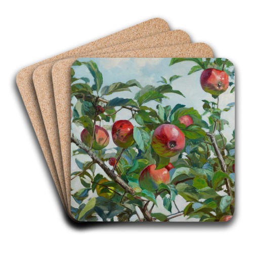 Apples by Ambroy Sabatowski Art Drink Coaster set