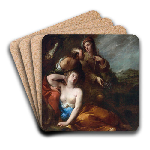 Silvio, Dorinda And Linco by Carlo Francesco Nuvolone Art Drink Coaster set Silvio, Dorinda And Linco by Carlo Francesco Nuvolone Art Drink Coaster set