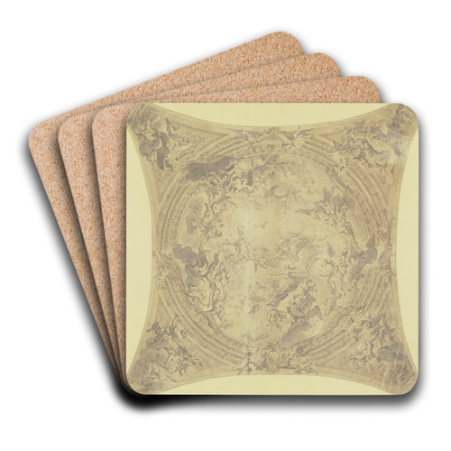 Veneration of the Trinity by Carlo Carlone Art Drink Coaster set