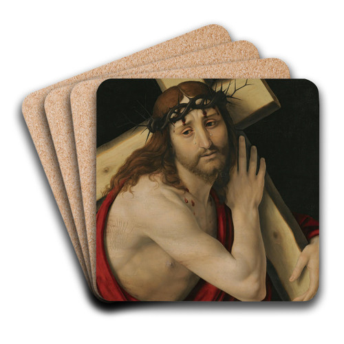 Christ Carrying The Cross by Andrea Solario Art Drink Coaster set