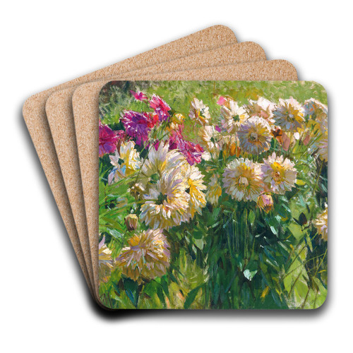 Dahlias by Carl Moll Art Drink Coaster set