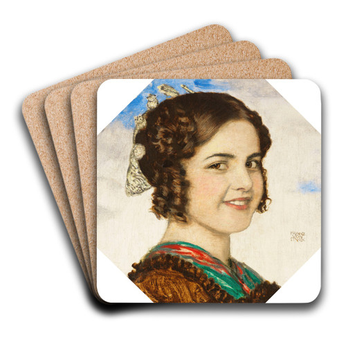 Portrt der Tochter Mary by Franz von Stuck Art Drink Coaster set