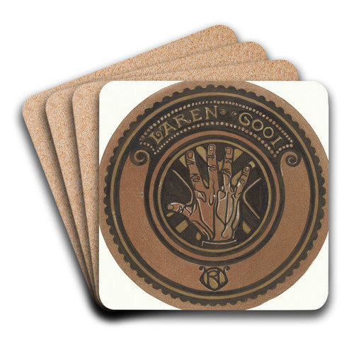 Ontwerp voor vignet Laren, Gooi by Richard Nicolas Roland Holst Art Drink Coaster set Ontwerp voor vignet Laren, Gooi by Richard Nicolas Roland Holst Art Drink Coaster set