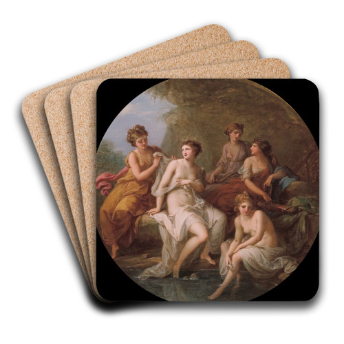 Diana and her nymphs bathing by Angelica Kauffmann Art Drink Coaster set