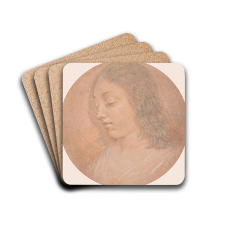 Head of a Young Woman by Lorenzo di Credi Drink Coasters - set of 4