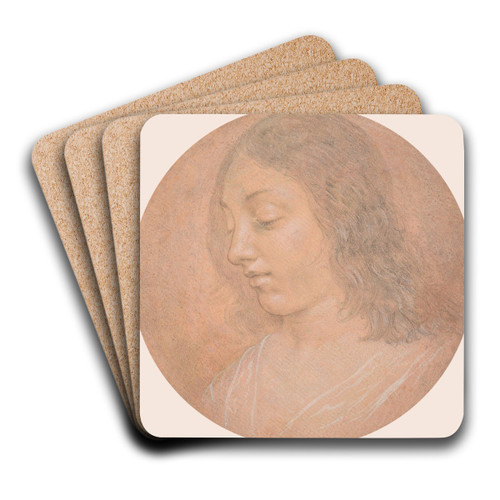 Head of a Young Woman by Lorenzo di Credi Art Drink Coaster set