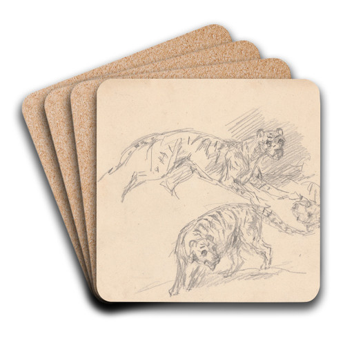 Studies of a tiger by Sawrey Gilpin Art Drink Coaster set