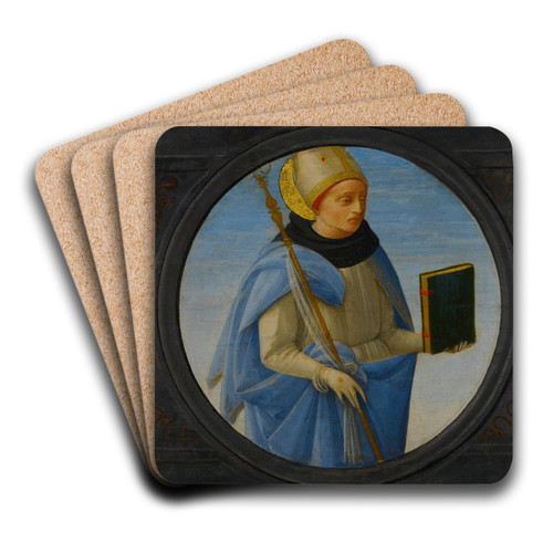Saint Augustine by Bartolomeo di Giovanni Art Drink Coaster set