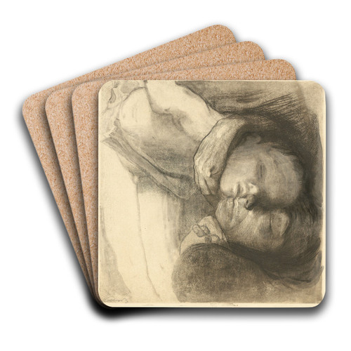 Tod, Frau und Kind by Kthe Kollwitz Art Drink Coaster set Tod, Frau und Kind by Kthe Kollwitz Art Drink Coaster set