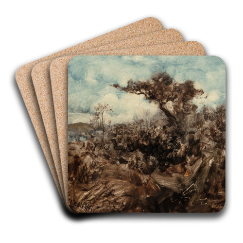 Figure in Tree by Robert Swain Gifford Art Drink Coaster set Figure in Tree by Robert Swain Gifford Art Drink Coaster set