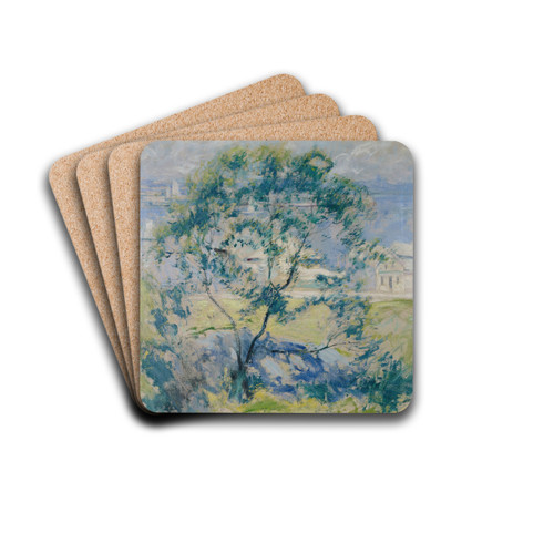 The Wild Cherry Tree by John Henry Twachtman Drink Coasters - set of 4